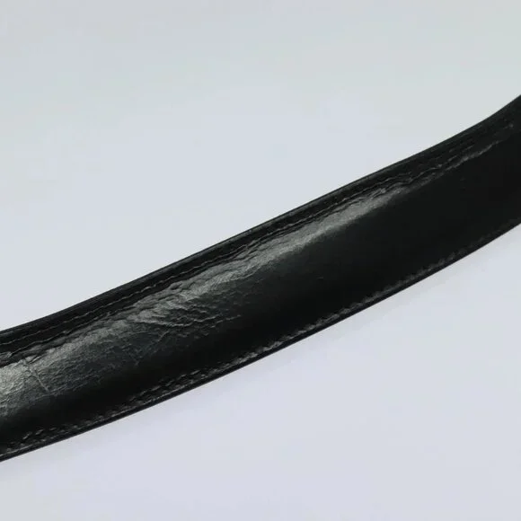 LOUIS VUITTON Belt Leather 29.9""""""""-34.3"""""""" Black Silver M9831 LV A... - Picture 5 of 16